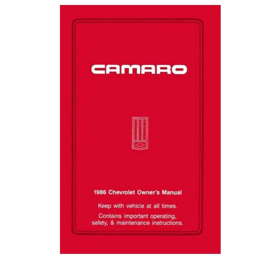 1986 Camaro Owners manual